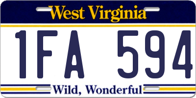 WV license plate 1FA594