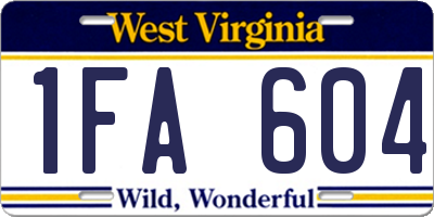 WV license plate 1FA604