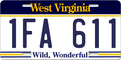WV license plate 1FA611