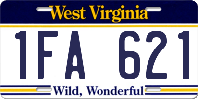 WV license plate 1FA621