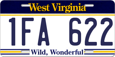 WV license plate 1FA622
