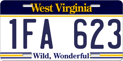 WV license plate 1FA623