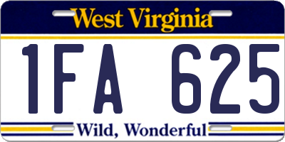 WV license plate 1FA625