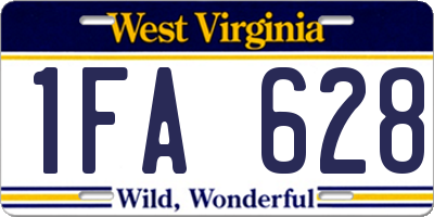 WV license plate 1FA628
