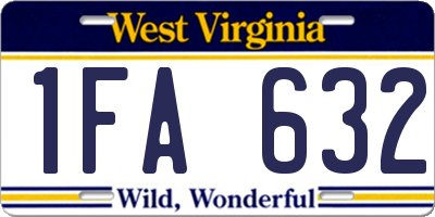 WV license plate 1FA632