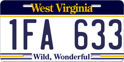 WV license plate 1FA633