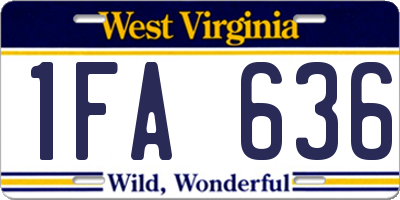 WV license plate 1FA636