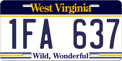 WV license plate 1FA637