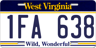 WV license plate 1FA638
