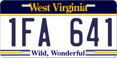 WV license plate 1FA641
