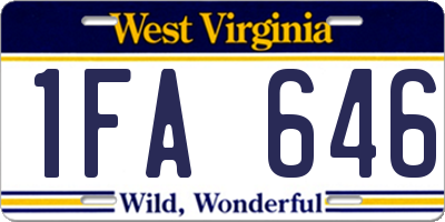 WV license plate 1FA646