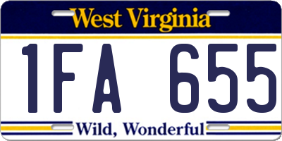 WV license plate 1FA655