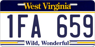 WV license plate 1FA659