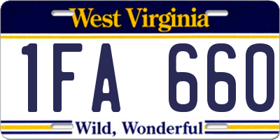 WV license plate 1FA660