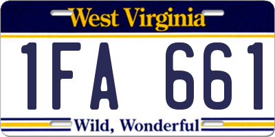 WV license plate 1FA661