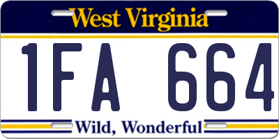 WV license plate 1FA664