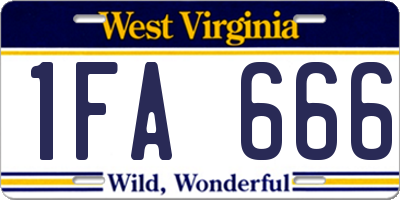 WV license plate 1FA666