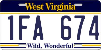 WV license plate 1FA674