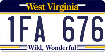 WV license plate 1FA676