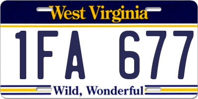 WV license plate 1FA677