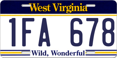 WV license plate 1FA678