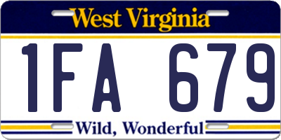 WV license plate 1FA679