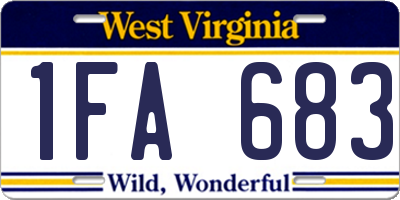 WV license plate 1FA683