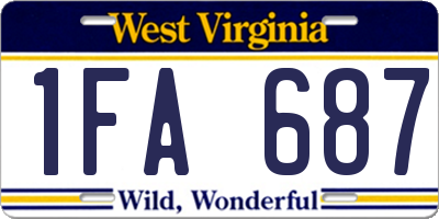 WV license plate 1FA687