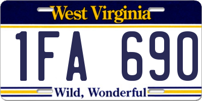 WV license plate 1FA690