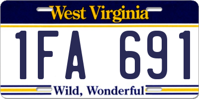 WV license plate 1FA691