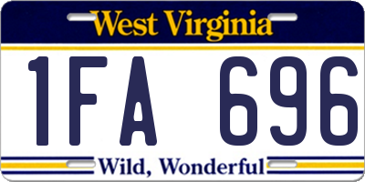 WV license plate 1FA696
