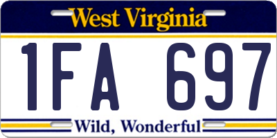 WV license plate 1FA697