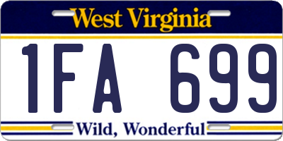 WV license plate 1FA699