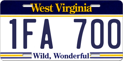 WV license plate 1FA700