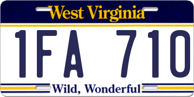 WV license plate 1FA710