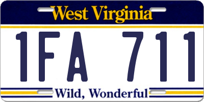 WV license plate 1FA711