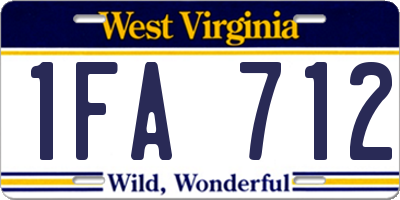 WV license plate 1FA712