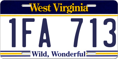 WV license plate 1FA713