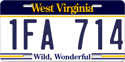 WV license plate 1FA714