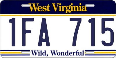WV license plate 1FA715