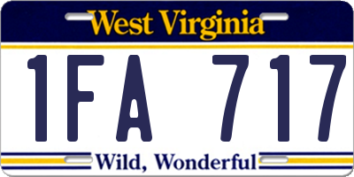 WV license plate 1FA717