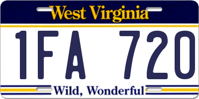 WV license plate 1FA720