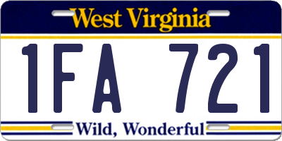 WV license plate 1FA721