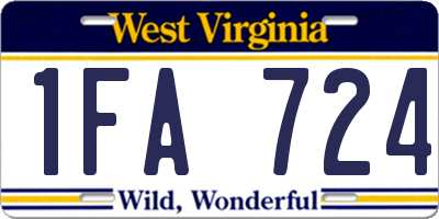 WV license plate 1FA724