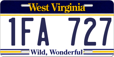 WV license plate 1FA727