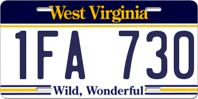 WV license plate 1FA730