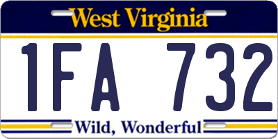 WV license plate 1FA732