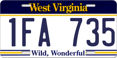 WV license plate 1FA735