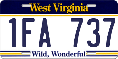 WV license plate 1FA737