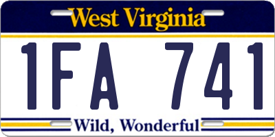 WV license plate 1FA741